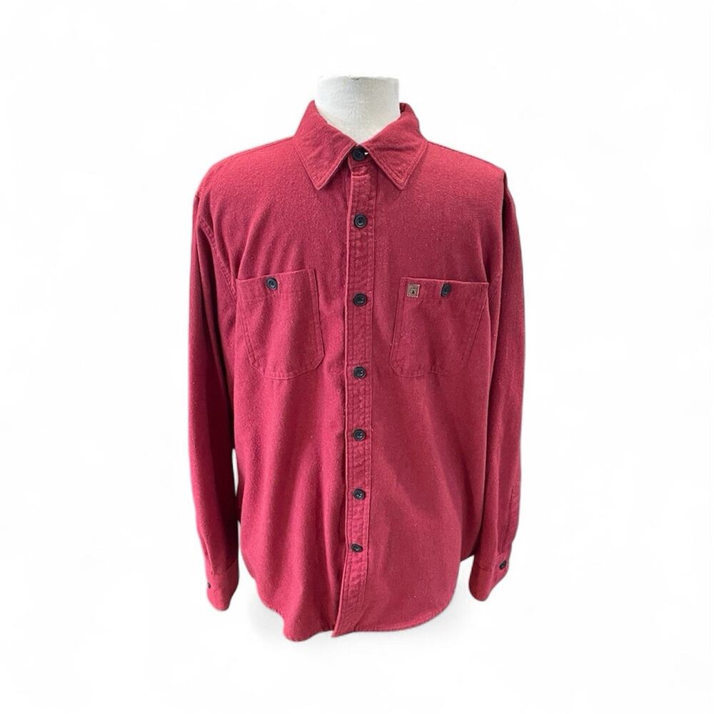 Coleman Shirt Men’s Size Large Red Flannel Button Down Outdoor Camping Casual